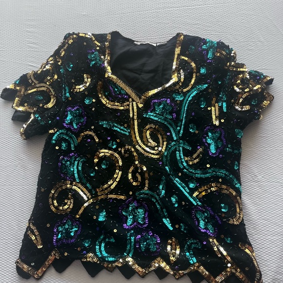 Vibrant Sequin Women's Blouse - Picture 3 of 7